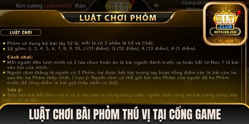 Luật chơi bài phỏm thú vị tại cổng game