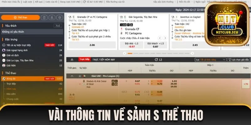 Vài thông tin về sảnh S thể thao hitclub